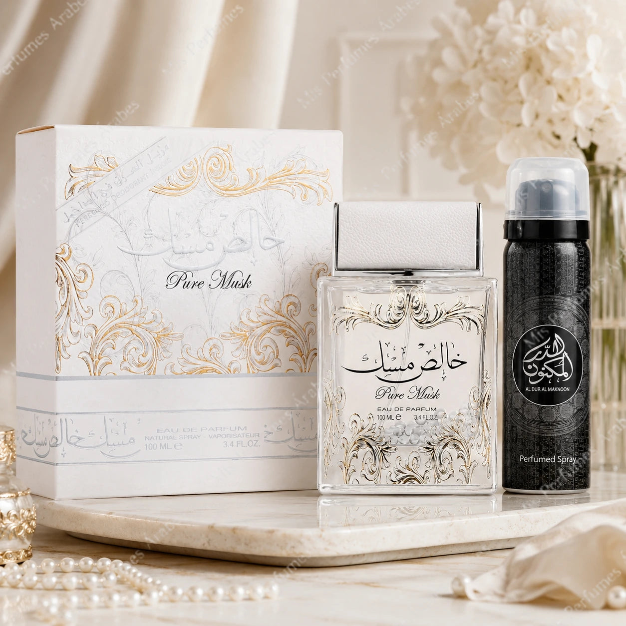 Pack Perfume Pure Musk de Lattafa 100ml + Desodorante